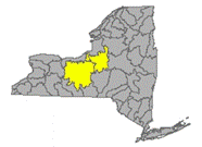 Map of NYS identifying the Oswego River/ Finger Lakes Watershed