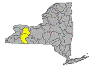 Map of NYS identifying the Genesee River Watershed