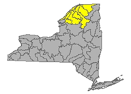 Map of NYS identifying the Saint Lawrence River Watershed